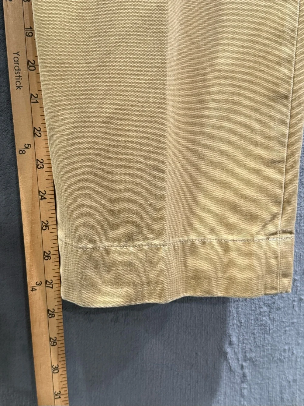 Bills Khakis Mens 32 Khaki Pleated Front Straight Leg Canvas Pants